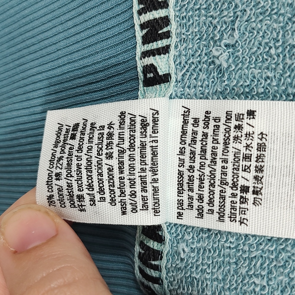 Pink Victoria Secret Long Sleeve Blue Turquoise 1/4 zip up Women Size X Small - Picture 8 of 11